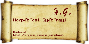 Horpácsi Gyöngyi névjegykártya